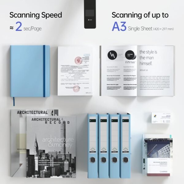 Scanner Portatile per Libri CZUR Aura Pro Scanner per Documenti Max Formato A3 con Lampada con Riconoscimento Multilingua (OCR), Compatibile con MacOS e Windows - Image 4