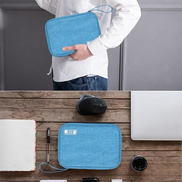 Elettronica Accessori Borsa - Borsa Organizer per Cavi Portatile,Elettronica Accessori Gadget Big Bag per Cavo USB, Card, Hard Drive - Image 8