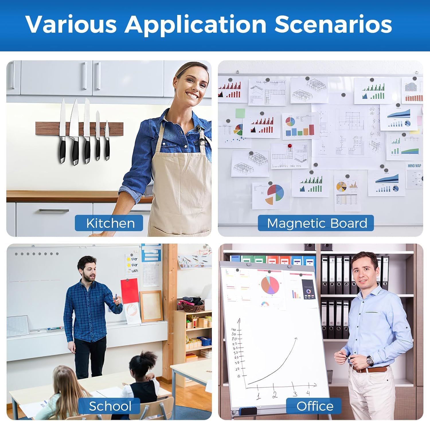 Wukong 90 pezzi Magnete Potente, 18×5mm Calamite Lavagna Magnetica, Calamite Frigorifero Calamite Lavagna per Ufficio, Bacheca e Scuola - Image 6