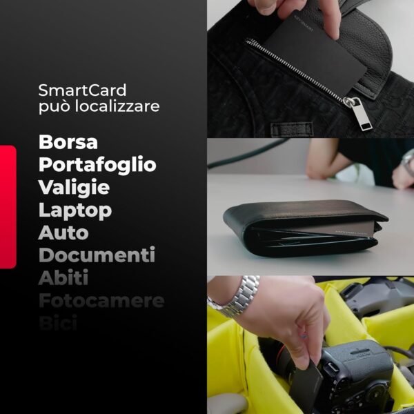 KEYSMART SmartCard Carta Tracker GPS Portafoglio, Ricaricabile e Riutilizzabile, Versatile Foro per Portachiavi, Compatibile Apple Dov’è, Localizzatore GPS per Valigia (Nero, Confezione da 3) - Image 7