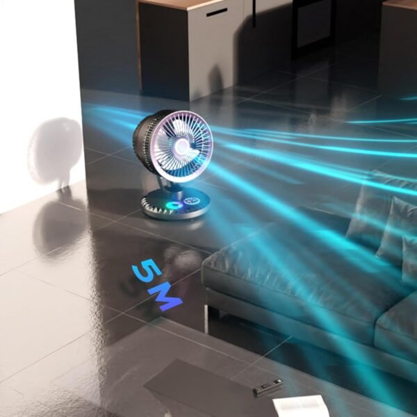 Fan da scrivania silenziosa, fan della scrivania personale,Fan di desktop elettrica portatile | Testa di inclinazione a 90 gradi, impostazioni a 3 velocità, dispositivo di raffreddamento leggero per d - Image 9
