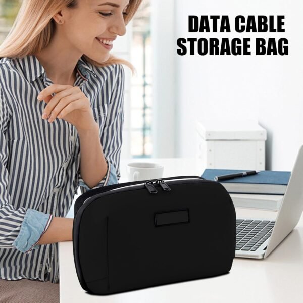 Organizzatore Da Viaggio Per Elettronica - Organizzatore Fili Da Viaggio | Borsa Imbottita con Scomparti Zip per Caricatori Hard Drive Telefono Gadget Antishock - Image 2