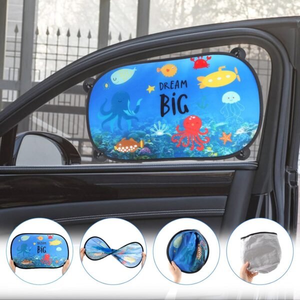 JOPHEK Tendine Parasole Auto Bambini, Parasole Auto Bambini, Tendine Parasole Auto, Universali Autoadesivo Finestrini Laterali Protezione da Raggi UV per Esterno Protezione Solare - 51x31cm - Image 3