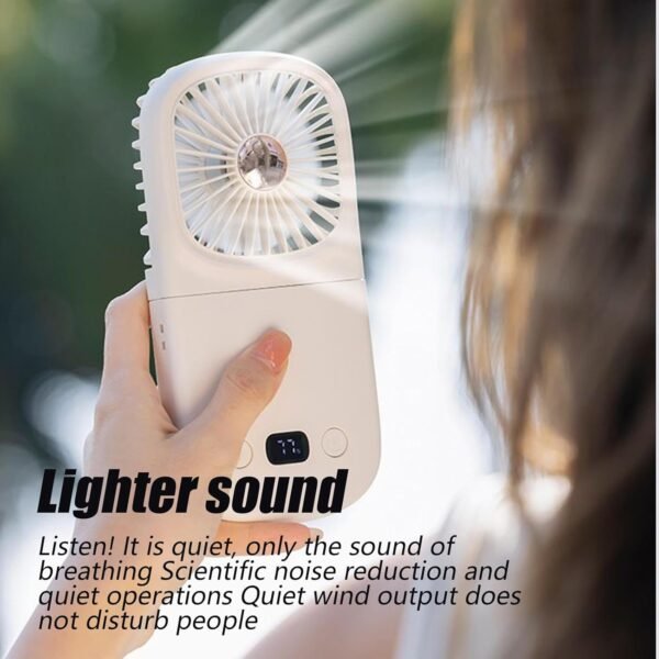 Ventilatore da viaggio pieghevole, ventilatore portatile portatile,Ventilatore a batteria pieghevole con display digitale | Gadget di raffreddamento, soffiatore di raffreddamento per dormitorio camera - Image 2