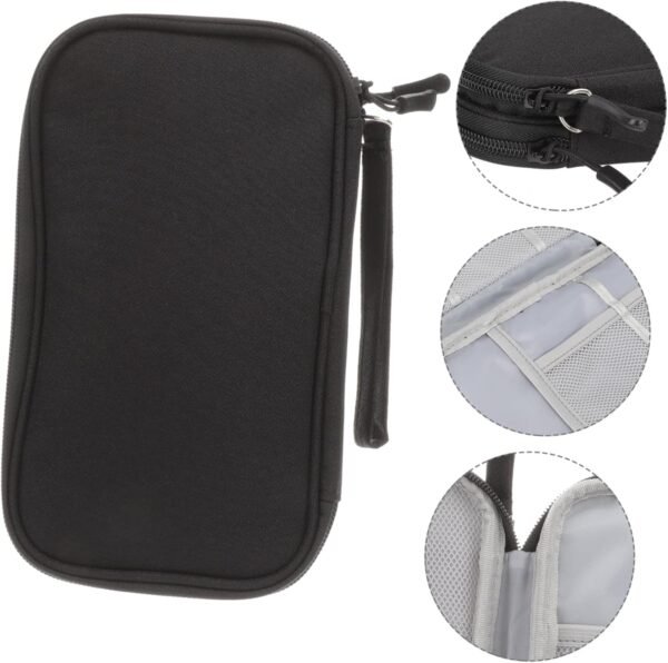 Hemobllo Custodia Per Cavo Digitale Aria Organizzatore Di Archiviazione Cubo Gadget Piccola Borsa Per Cavi Borse Borsa Tecnologica Mobile Viaggio Tessuto Jacquard Impermeabile Black - Image 5