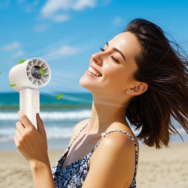 Generico Fan portatile, ventilatore a mano, Ventola personale senza lama portatile con Air Turbo Tech, Regolazione a più velocità, a batteria, gadget freschi per campeggio, lavoro, spiaggia - Image 2