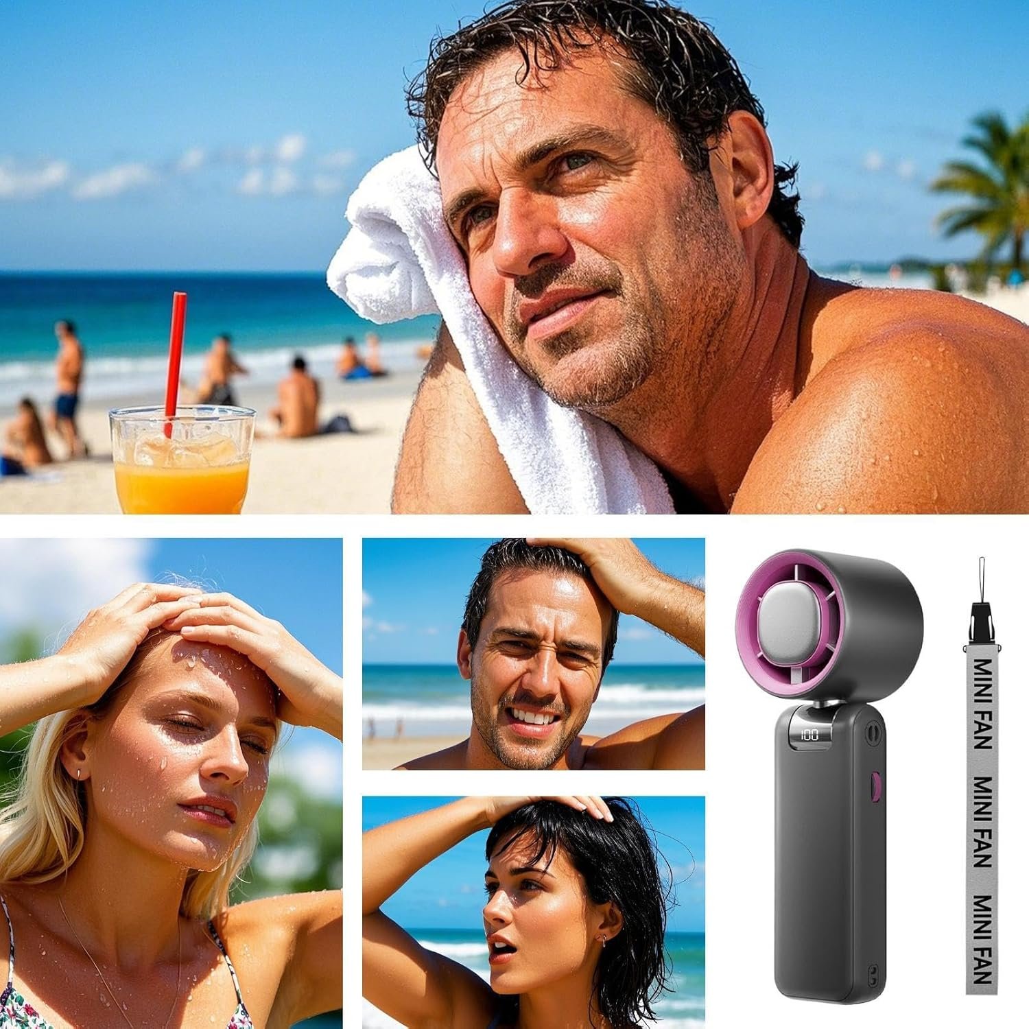 Generico Fan personale, fan portatile personale - Ventola di raffreddamento pieghevole | Dispositivo di circolatore ad aria ricaricabile USB per casa, studio, viaggi, shopping, campeggio - Image 4