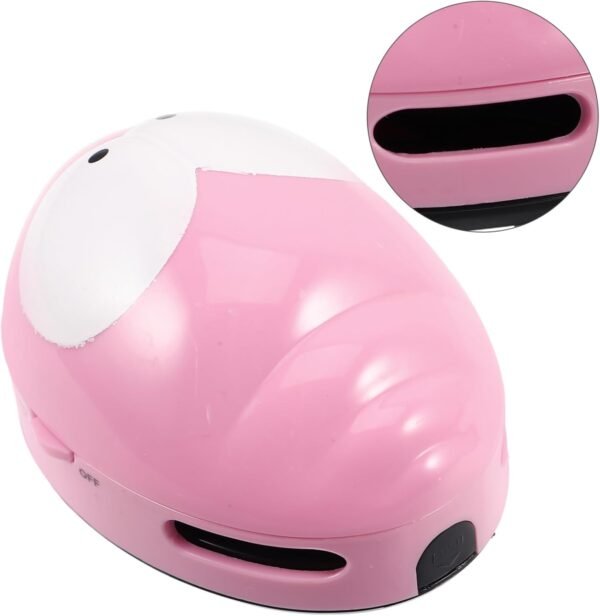 ULTECHNOVO scrivania mini aspirapolvere mini battitappeto aspirapolvere portatile per auto gadget da tavolo dei cartoni animati aspirapolvere da tavolo AbS rosa - Image 7