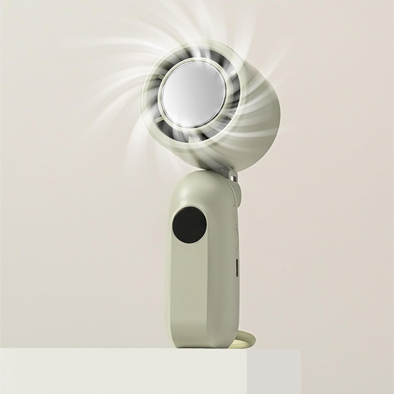 Ventilatore Portatile a Mano - Ventilatore Elettrico Compatto con Raffreddamento,Display LED con 3 Velocità Silenziose e Accessori Tecnologici a Batteria per Bambini, Donne e Uomini - Image 3