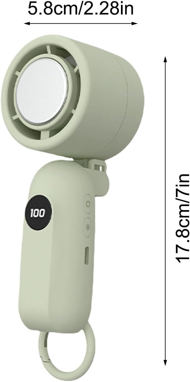 Ventilatore Portatile a Mano - Ventilatore Elettrico Compatto con Raffreddamento,Display LED con 3 Velocità Silenziose e Accessori Tecnologici a Batteria per Bambini, Donne e Uomini - Image 6