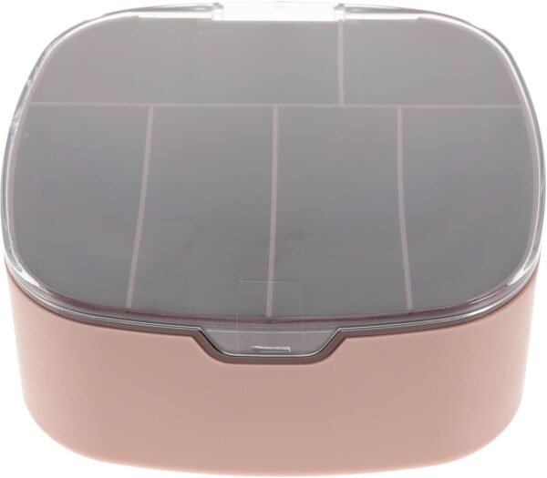 Housoutil Organizer Cavi Portatile con Coperchio Scatola per Accessori Elettronici Scomparti per Cavi USB Caricatori per Viaggi Uso Domestico Rosa