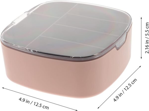 Housoutil Organizer Cavi Portatile con Coperchio Scatola per Accessori Elettronici Scomparti per Cavi USB Caricatori per Viaggi Uso Domestico Rosa - Image 3