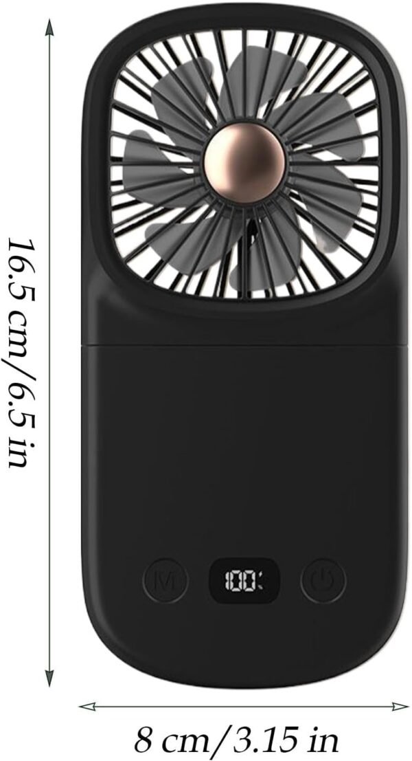 Arroopu Ventilatore personale portatile – ventilatore pieghevole con display digitale | gadget rinfrescante, ventilatore di raffreddamento per camera da letto, casa, scrivania, campeggio - Image 5