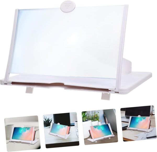 Angoily Lente D'ingrandimento Dello Schermo Camera Strisce Luminose a Led Sfogo Mouse Da Gioco Aereo Maglia Della Porta Dello Schermo Tavoletta Palmare Gadget Tecnologici Freddo Abs Bianca - Image 4