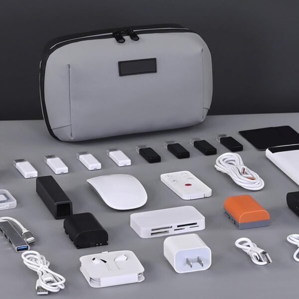 Organizzatore Da Viaggio Per Elettronica | Porta Caricabatterie Compatto - Borsa Imbottita con Scomparti Zip per Caricatori Hard Drive Telefono Gadget Antishock - Image 3
