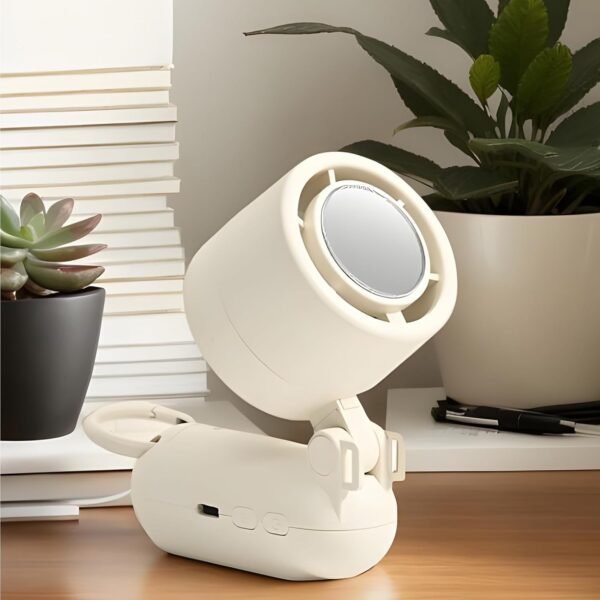 EUBEISAQI Ventilatore portatile portatile, piccolo ventilatore personale di raffreddamento, ricaricabile tramite USB, display a LED, gadget fantastici, refrigeratore d'aria a batteria per campeggio - Image 3
