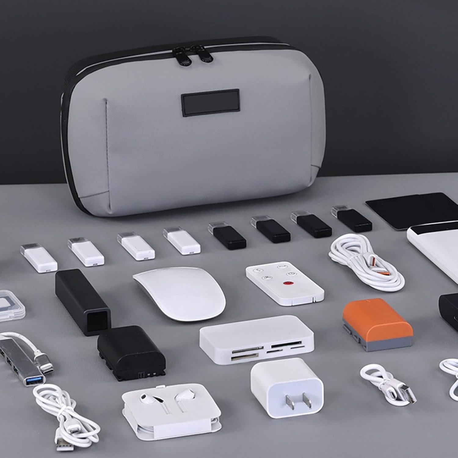 Organizzatore Da Viaggio Per Elettronica,Organizzatore Fili Da Viaggio - Borsa Imbottita con Scomparti Zip per Caricatori Hard Drive Telefono Gadget Antishock - Image 2