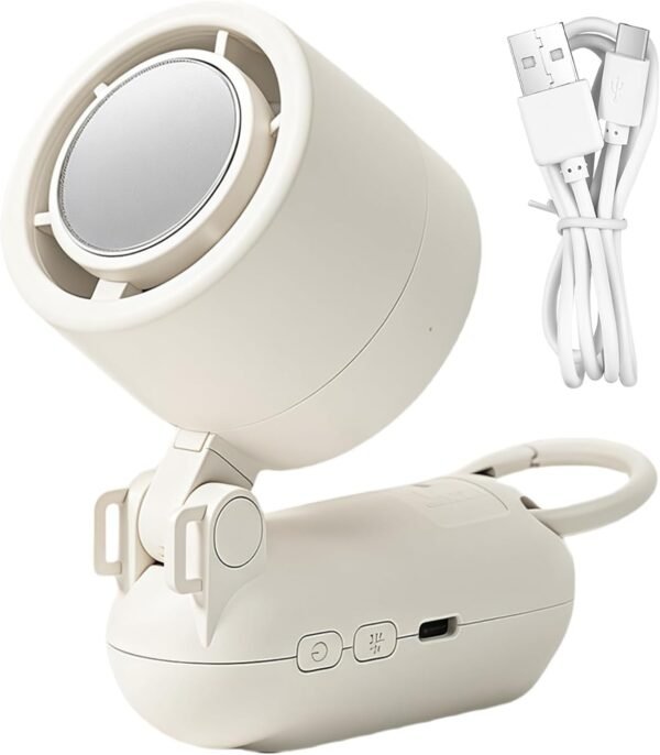 EUBEISAQI Ventilatore portatile portatile, piccolo ventilatore personale di raffreddamento, ricaricabile tramite USB, display a LED, gadget fantastici, refrigeratore d'aria a batteria per campeggio