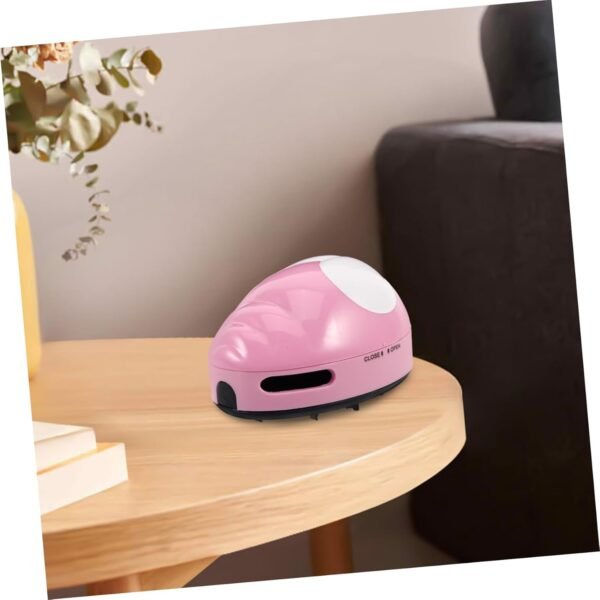 ULTECHNOVO scrivania mini aspirapolvere mini battitappeto aspirapolvere portatile per auto gadget da tavolo dei cartoni animati aspirapolvere da tavolo AbS rosa - Image 5