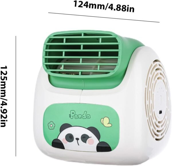 Ventilatore portatile per condizionatore d'aria, ventilatore da tavolo ricaricabile - Condizionatore per auto a forma di panda | Tecnologia turbocompressore Aria condizionata personale, raffre - Image 5