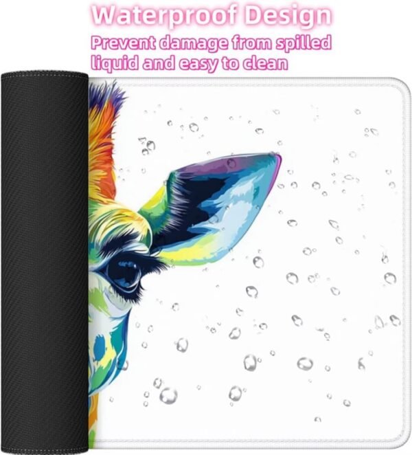 Tappetino Mouse XXL 1500x800mm, animale Tappetino Mouse Giraffa Motivo, Mousepad con Base in Gomma Antiscivolo e Bordi Cuciti, impermeabile, Lavabile, Pieghevole, Gaming Ufficio Accessori,Model445 - Image 3