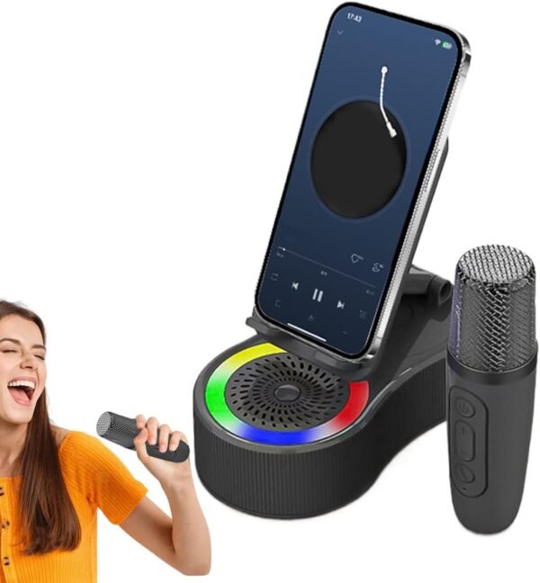 Veasbuu Supporto per altoparlante del telefono, supporto per altoparlante di ricarica con luci LED, funzione Cool Tech gadget per doccia, auto, scrivania, feste, campeggio, posto di lavoro e viaggi - Image 9