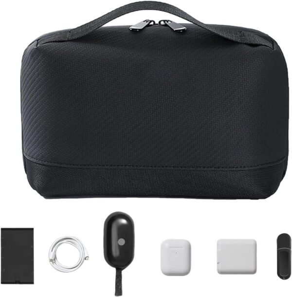 Organizzatori di cavi da viaggio, Organizzatori di gadget USB digitali, Borse portatili per cavi da viaggio, Scatola portaoggetti per caricabatterie, Organizzatore tecnologico antiurto per viaggi, Uom - Image 6