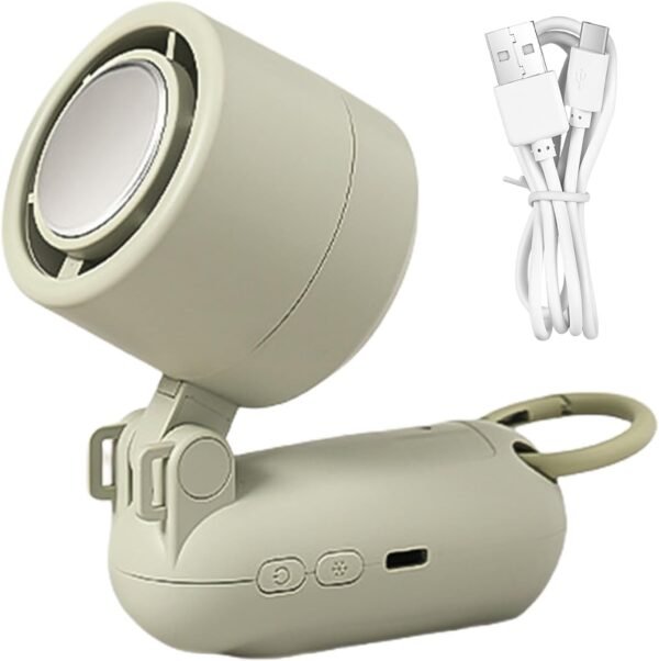 Liakyunf Ventilatore portatile portatile, ventilatore personale a mano, ricaricabile tramite USB, display a LED, silenzioso, gadget per campeggio, spiaggia, attività all'aperto, da