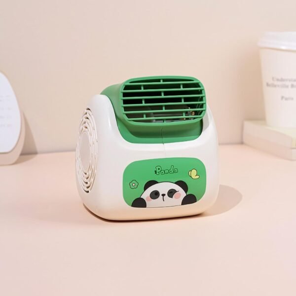 Ventilatore portatile per condizionatore d'aria, ventilatore da tavolo ricaricabile - Condizionatore per auto a forma di panda | Tecnologia turbocompressore Aria condizionata personale, raffre - Image 3