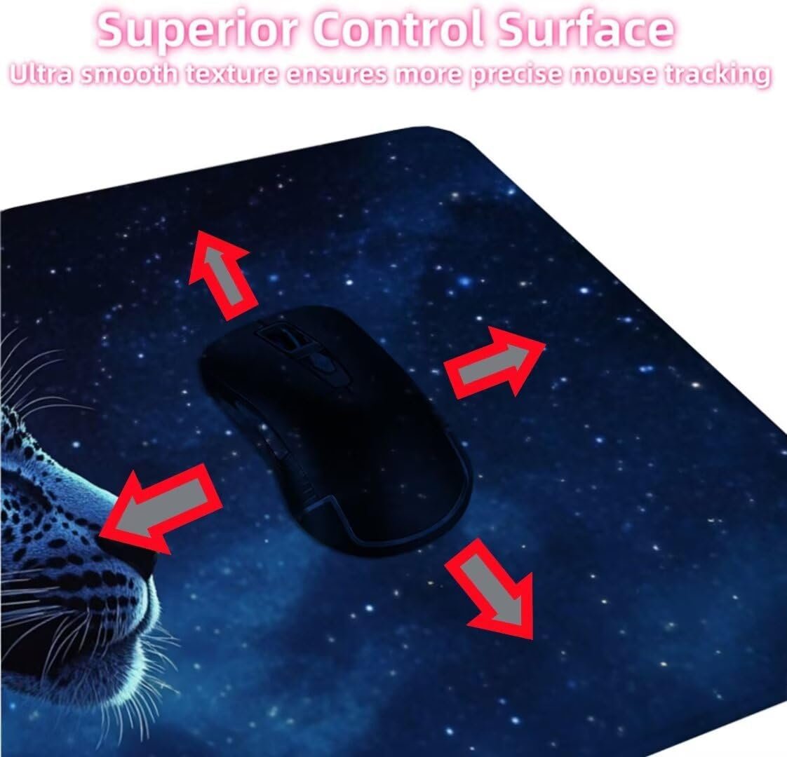 Tappetino Mouse XXL 1000x500mm, Cielo Stellato Tappetino Mouse Leopardo Motivo, Mousepad con Base in Gomma Antiscivolo e Bordi Cuciti, impermeabile, Lavabile, Pieghevole, Ufficio Accessori,Model763 - Image 2