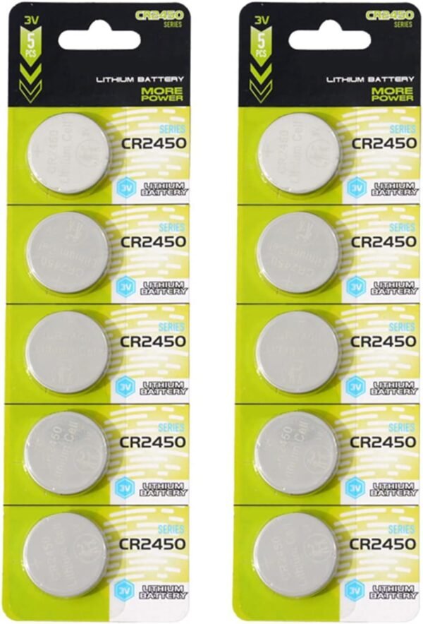 YUGSHNKFC 5/10 CR2450 3V Batterie A Moneta Litio capacità Batteria CR2450 per Tasto Auto E Dispositivi Elettronici