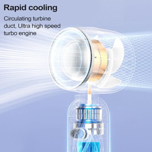 Qyljeiwred Ventilatore portatile | Ventilatore personale senza pale, 100 velocità, silenzioso e ricaricabile, gadget di raffreddamento per scrivania all'aperto, palestra, dormitorio, matrimonio - Image 2