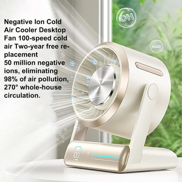 Nuyhgtr Ventilatore da tavolo, ventilatore elettrico da scrivania, display digitale ricaricabile con circolatore d'aria a 100 velocità e gadget fantastici per esterni, casa, viaggi, uso sul - Image 5