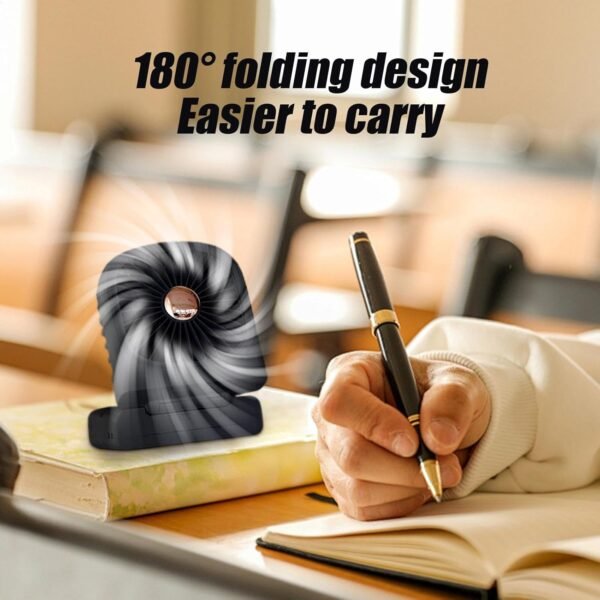 Arroopu Ventilatore personale portatile – ventilatore pieghevole con display digitale | gadget rinfrescante, ventilatore di raffreddamento per camera da letto, casa, scrivania, campeggio - Image 2