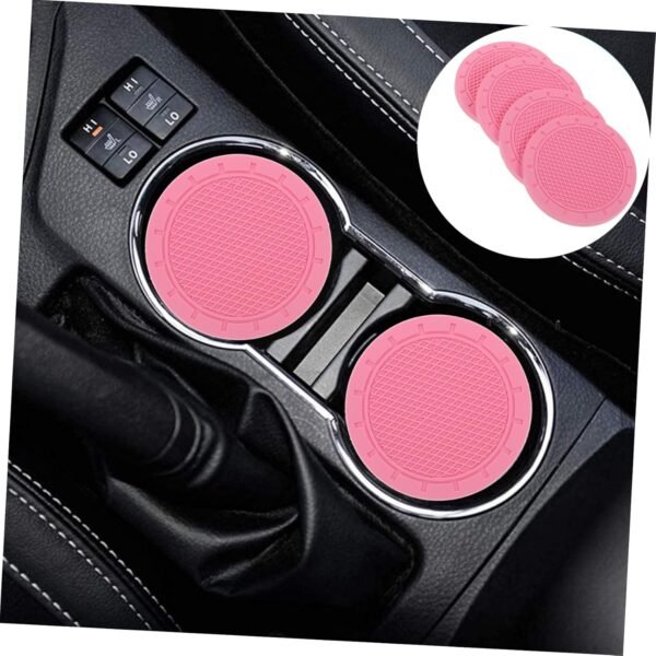 Cabilock 1 Set Auto Sottobicchiere Sottobicchieri Auto Car Coaster Automobile Sottobicchieri Rosa Per Auto Semplice Tappetino Per Tazza Sottobicchiere in Pvc Semplice Portabicchieri 4 Pezzi - Image 9