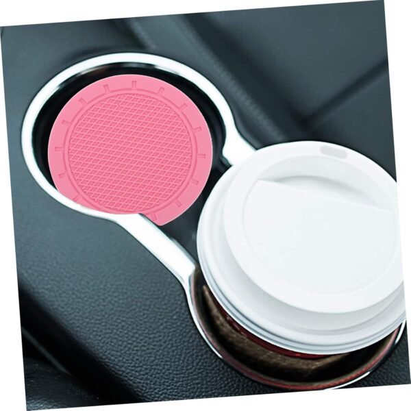 Cabilock 1 Set Auto Sottobicchiere Sottobicchieri Auto Car Coaster Automobile Sottobicchieri Rosa Per Auto Semplice Tappetino Per Tazza Sottobicchiere in Pvc Semplice Portabicchieri 4 Pezzi - Image 3