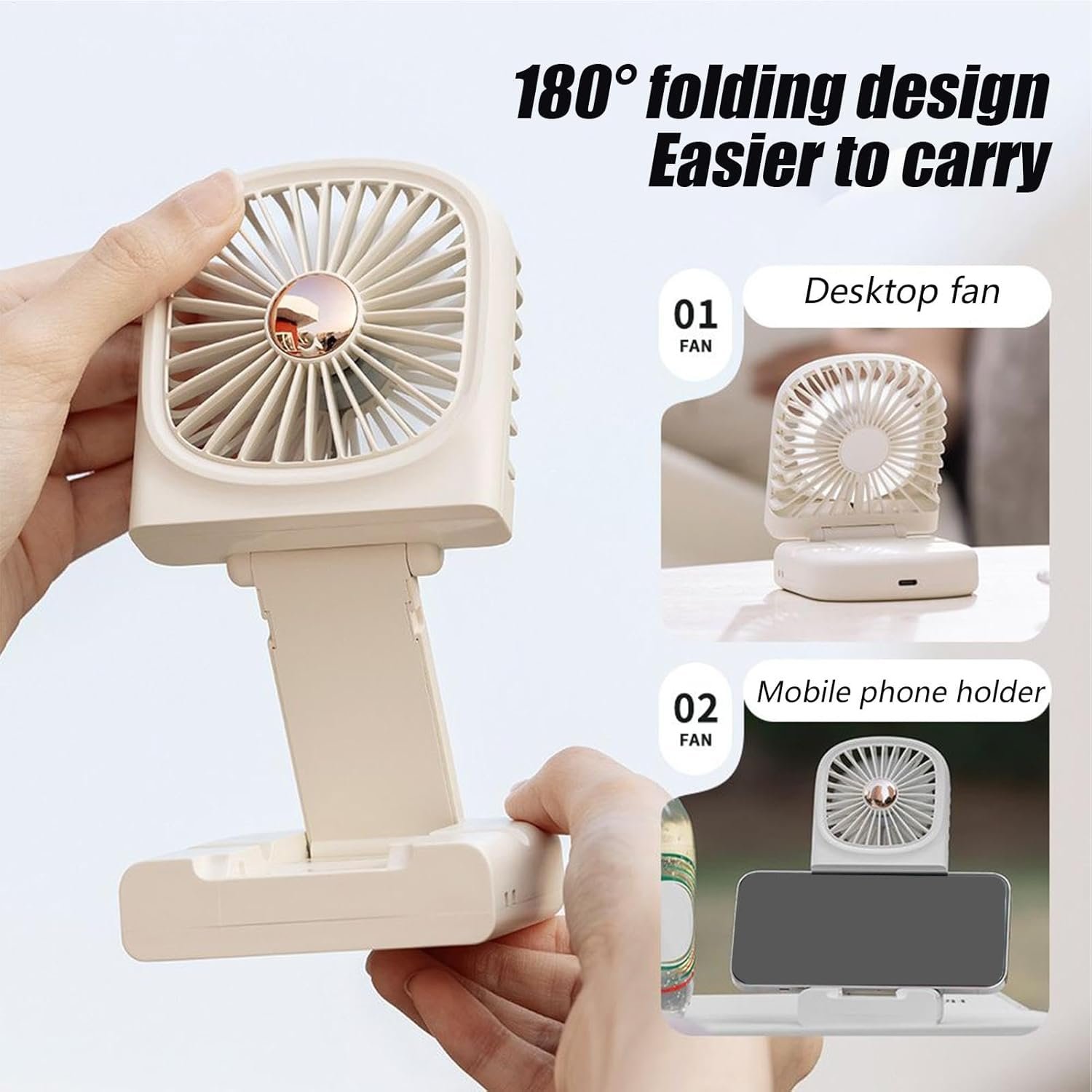 Ventilatore personale portatile, pieghevole, piccolo ventilatore da scrivania con display digitale, gadget rinfrescante, ventilatore di raffreddamento per interni ed esterni, caldo - Image 7