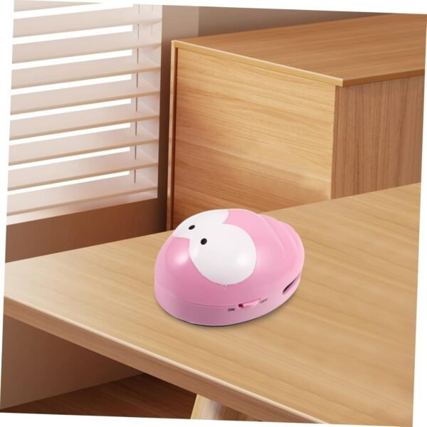 ULTECHNOVO scrivania mini aspirapolvere mini battitappeto aspirapolvere portatile per auto gadget da tavolo dei cartoni animati aspirapolvere da tavolo AbS rosa - Image 6