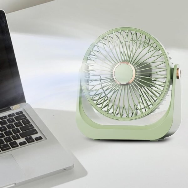 Generico Ventilatore Da Scrivania Silenzioso - Ventilatore con Flusso d'Aria Potente - Testa Orientabile a 90 Gradi, 3 Velocità Silenzioso, Ricaricabile e Portatile per Casa Viaggi Auto - Image 3
