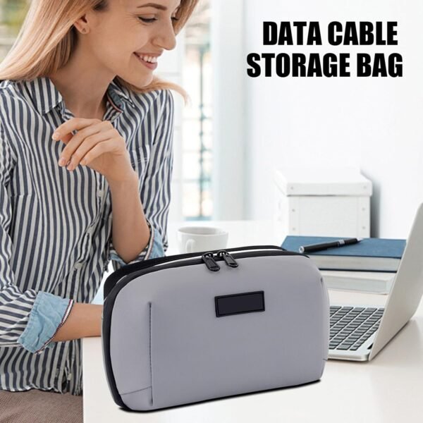Organizzatore Cavi da Viaggio,Portaoggetti Da Viaggio Per Dispositivi Elettronici - Borsetta Con Cerniera Imbottita Compatta Per Caricabatterie Smartphone Cavi Gadgets Passaporto Viaggi - Image 2