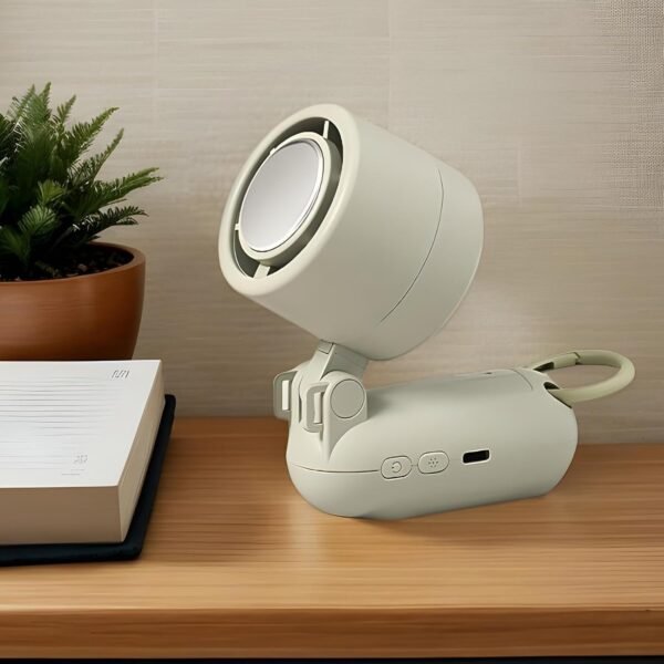 Roqalmia Ventilatore portatile a mano, ventilatore personale di raffreddamento, ricaricabile tramite USB, display a LED, silenzioso, 3 velocità, gadget fresco per viaggi, campeggio, spiaggia - Image 2
