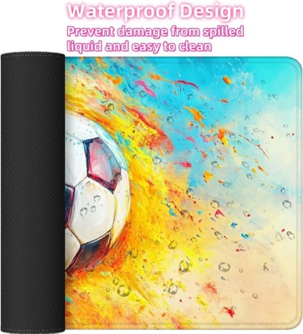 Tappetino Mouse XXL 1600x800mm, Colore Tappetino Mouse Calcio Motivo, Mousepad con Base in Gomma Antiscivolo e Bordi Cuciti, impermeabile, Lavabile, Pieghevole, Gaming Ufficio Accessori,Model631 - Image 3
