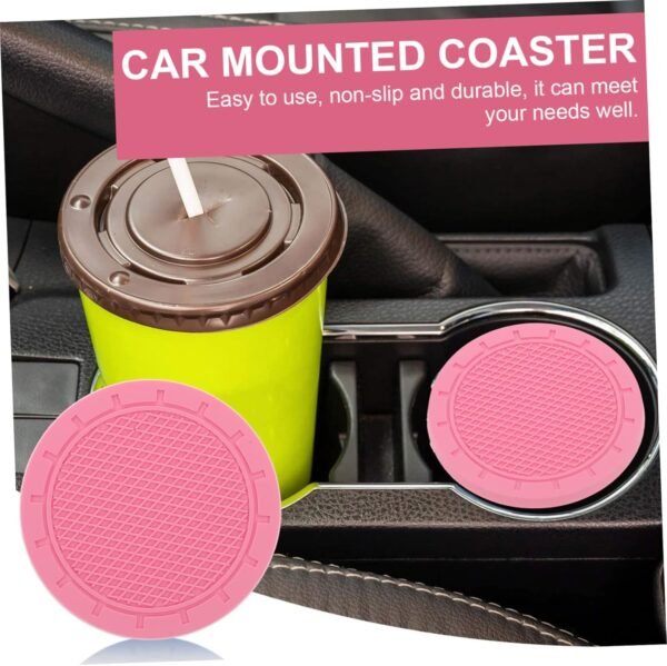 Cabilock 1 Set Auto Sottobicchiere Sottobicchieri Auto Car Coaster Automobile Sottobicchieri Rosa Per Auto Semplice Tappetino Per Tazza Sottobicchiere in Pvc Semplice Portabicchieri 4 Pezzi - Image 5