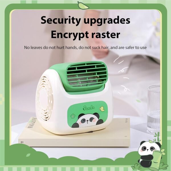 Ventilatore portatile per condizionatore d'aria, ventilatore da tavolo ricaricabile - Condizionatore per auto a forma di panda | Tecnologia turbocompressore Aria condizionata personale, raffre - Image 8