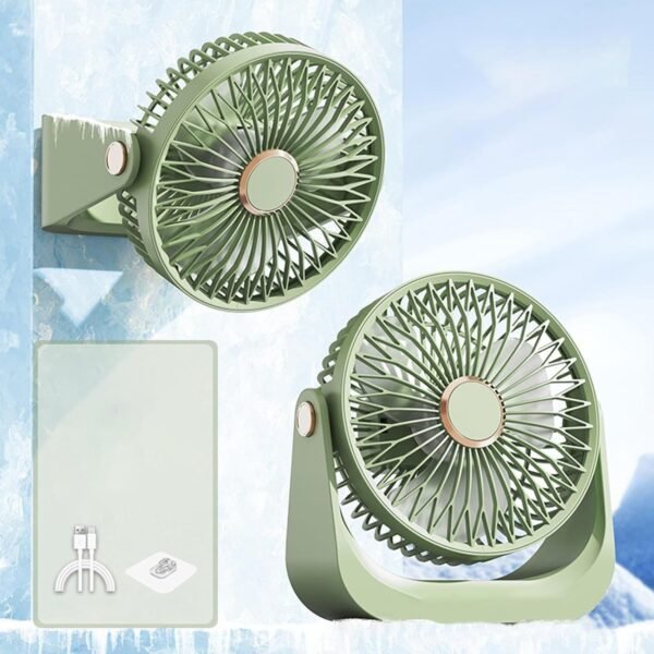 Generico Ventilatore Da Scrivania Silenzioso - Ventilatore con Flusso d'Aria Potente - Testa Orientabile a 90 Gradi, 3 Velocità Silenzioso, Ricaricabile e Portatile per Casa Viaggi Auto - Image 6