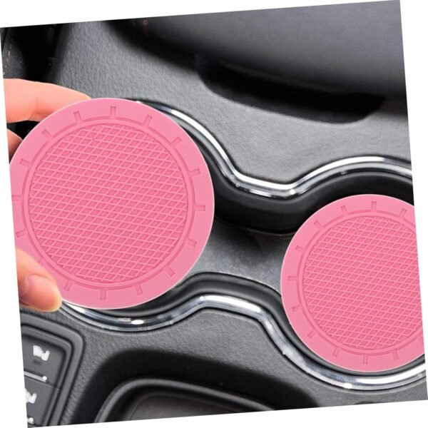 Cabilock 1 Set Auto Sottobicchiere Sottobicchieri Auto Car Coaster Automobile Sottobicchieri Rosa Per Auto Semplice Tappetino Per Tazza Sottobicchiere in Pvc Semplice Portabicchieri 4 Pezzi - Image 6