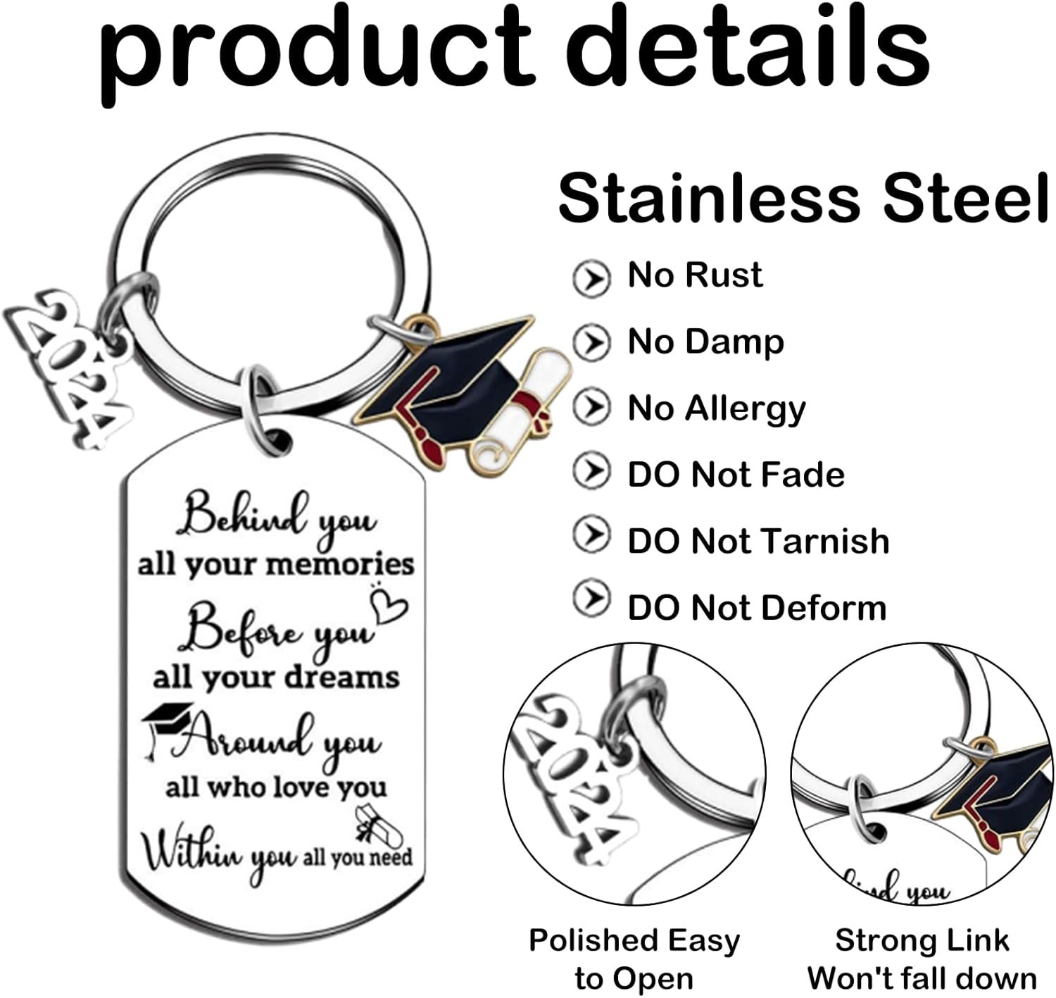 Portachiavi Auto in Acciaio Inox Regalo Collega Donna Regalo Collega Donna Portachiavi Personalizzato Regalo Festa Laurea - Image 3