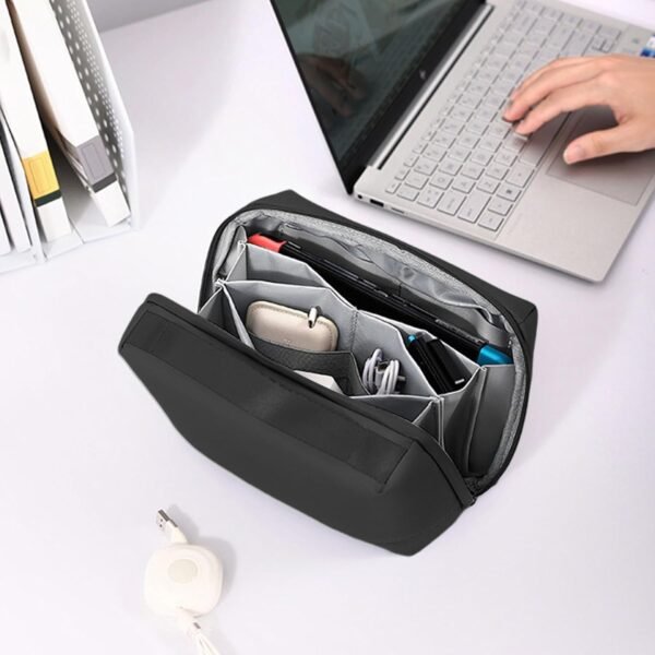 Organizzatori di cavi da viaggio, Organizzatori di gadget USB digitali, Borse portatili per cavi da viaggio, Scatola portaoggetti per caricabatterie, Organizzatore tecnologico antiurto per viaggi, Uom - Image 3