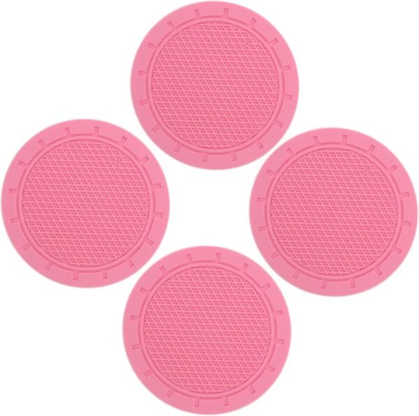 Cabilock 1 Set Auto Sottobicchiere Sottobicchieri Auto Car Coaster Automobile Sottobicchieri Rosa Per Auto Semplice Tappetino Per Tazza Sottobicchiere in Pvc Semplice Portabicchieri 4 Pezzi