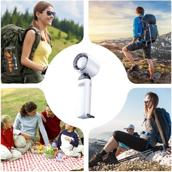 Qyljeiwred Ventilatore portatile | Ventilatore personale senza pale, 100 velocità, silenzioso e ricaricabile, gadget di raffreddamento per scrivania all'aperto, palestra, dormitorio, matrimonio - Image 4
